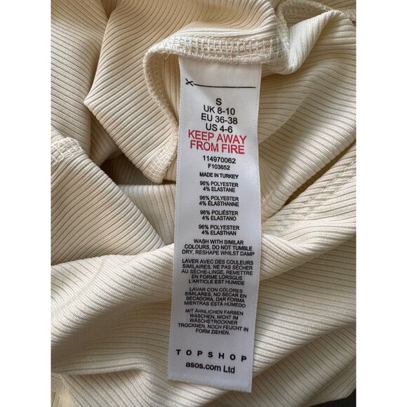 New TOPSHOP NORDSTROM White Cross Front Halter Body Bodysuit Size 4/6 TALL - Picture 6 of 8